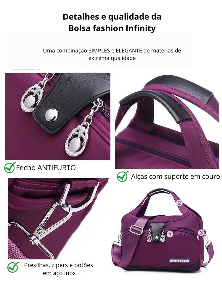 Bolsa Fashion - Antifurto- A Prova d'água